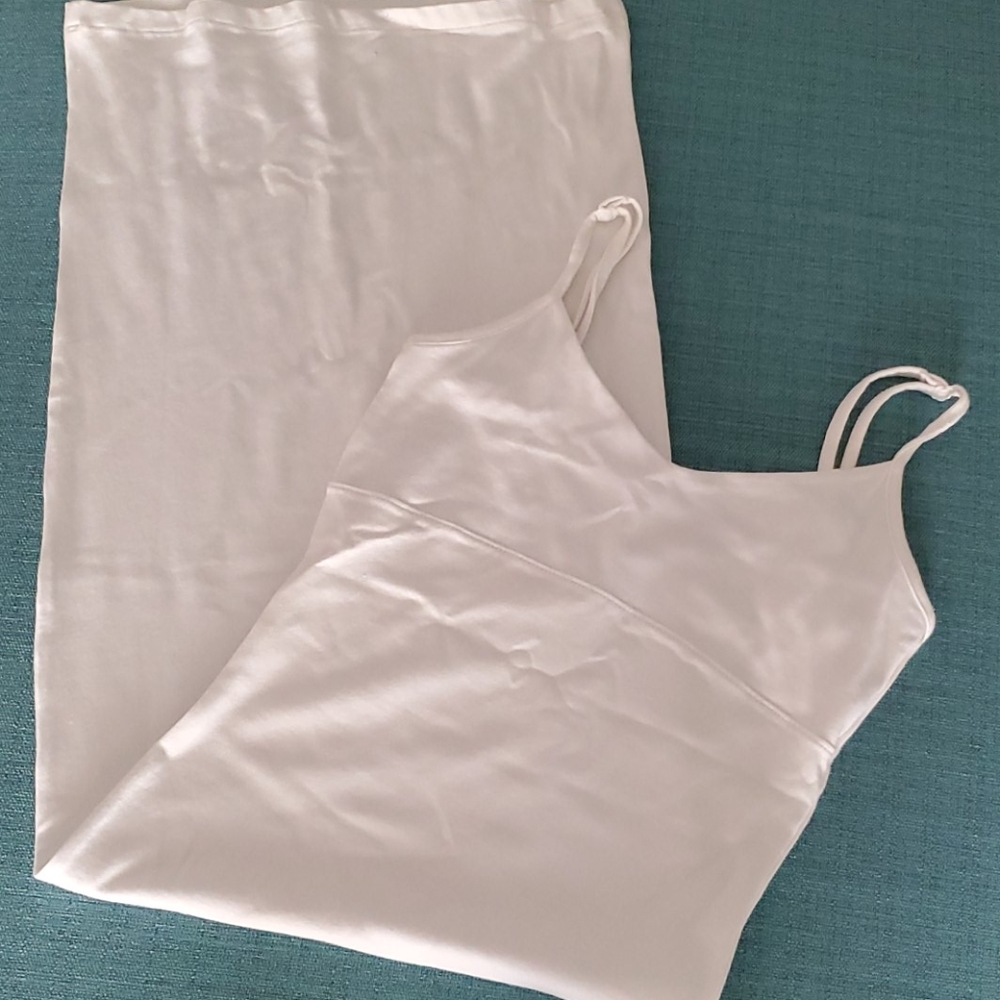 Asos White Midi Dress with spaghetti straps 0